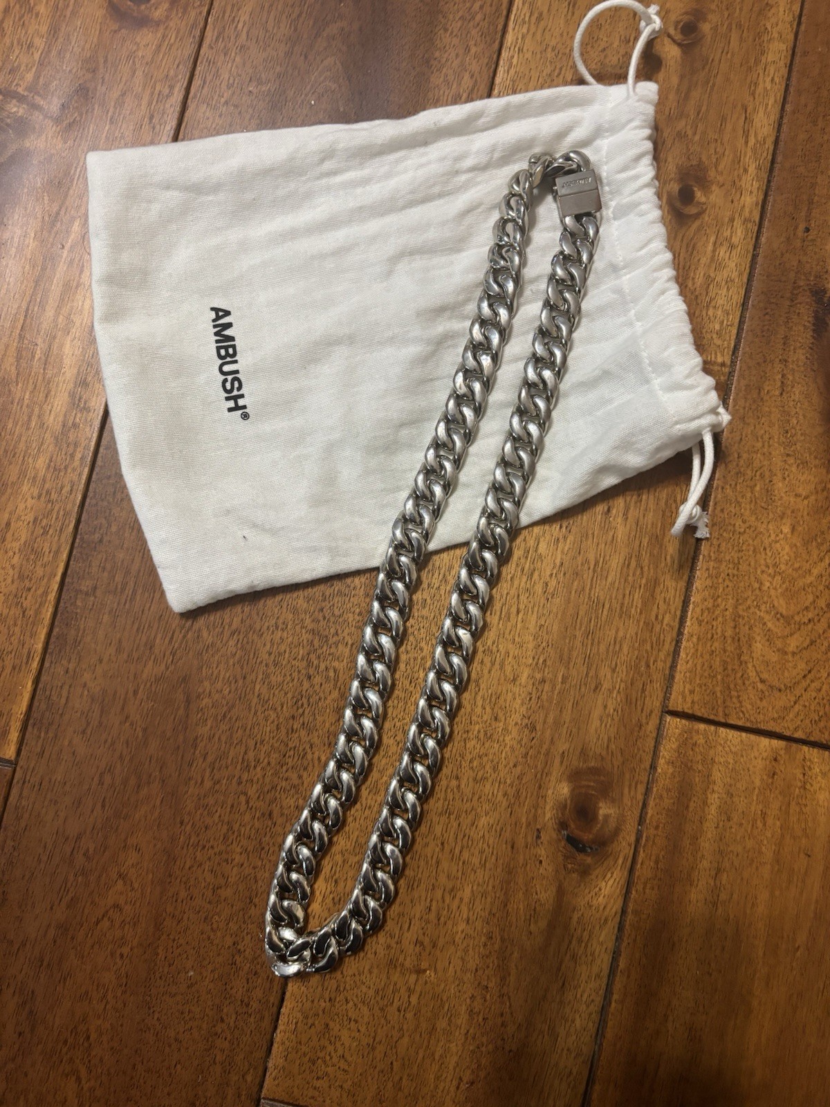AMBUSH Curb Necklace Wide Silvertone Necklace $1400