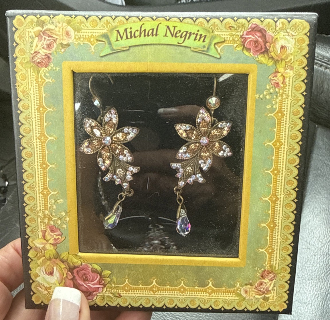Michael Negrin Earrings NIB Costume Pierced Chandelier Earrings