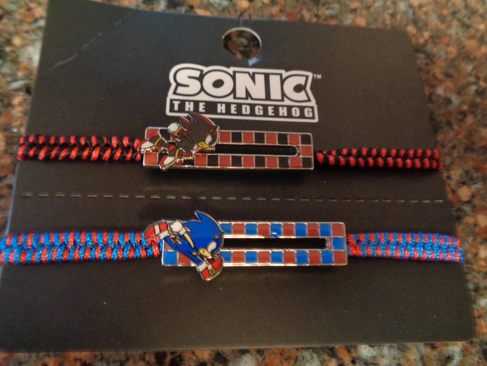Sonic the Hedgehog and Shadow Sliding Cord Bracelet Set 2 Bestie Exclusive New