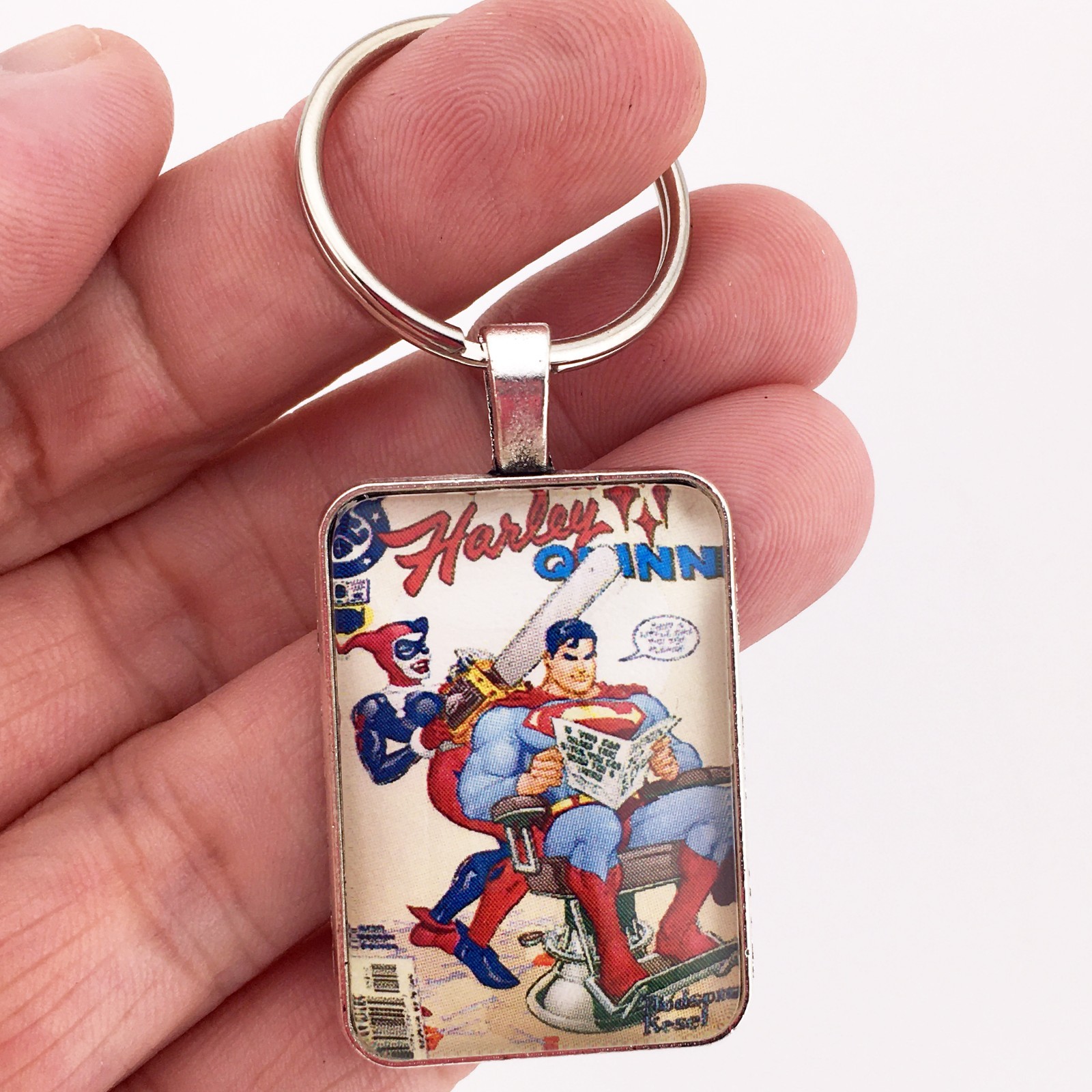 Harley Quinn #19 SUPERMAN HAIRCUT Terry Dodson COVER Key Ring or Necklace COMIC