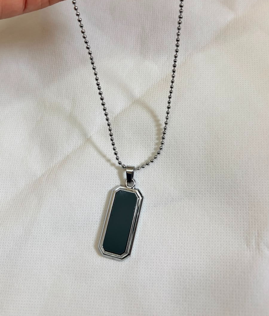 Geometric Simplicity Drop Glue Hanging Tag Stainless Steel Pendant Necklace