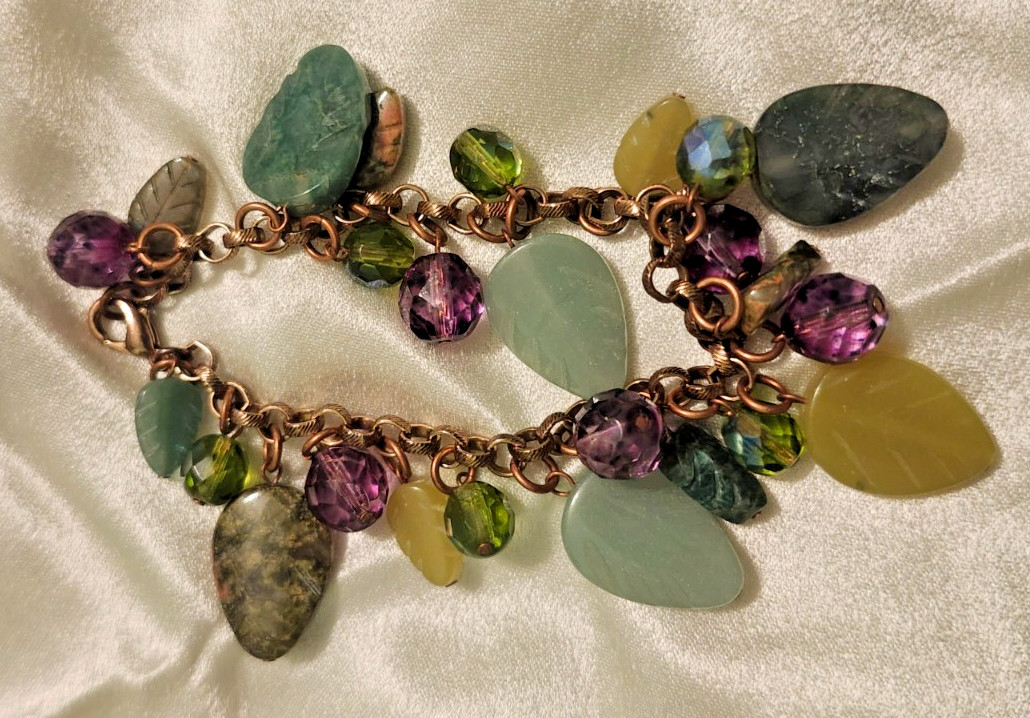 RJ Graziano Vintage Gold-Tone Bracelet – Multicolored Semi-Precious Stones