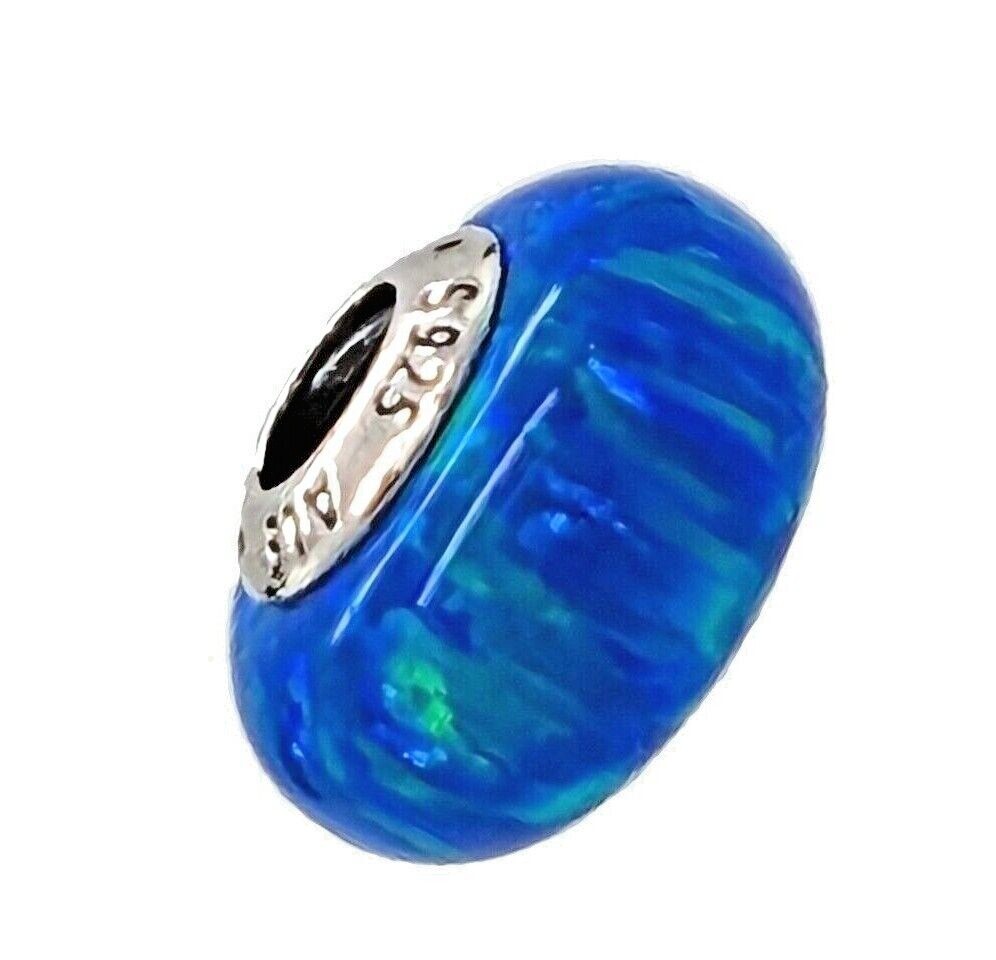 New 100% Original PANDORA Brand 791691C02 Opalescent Ocean Deep Blue Charm
