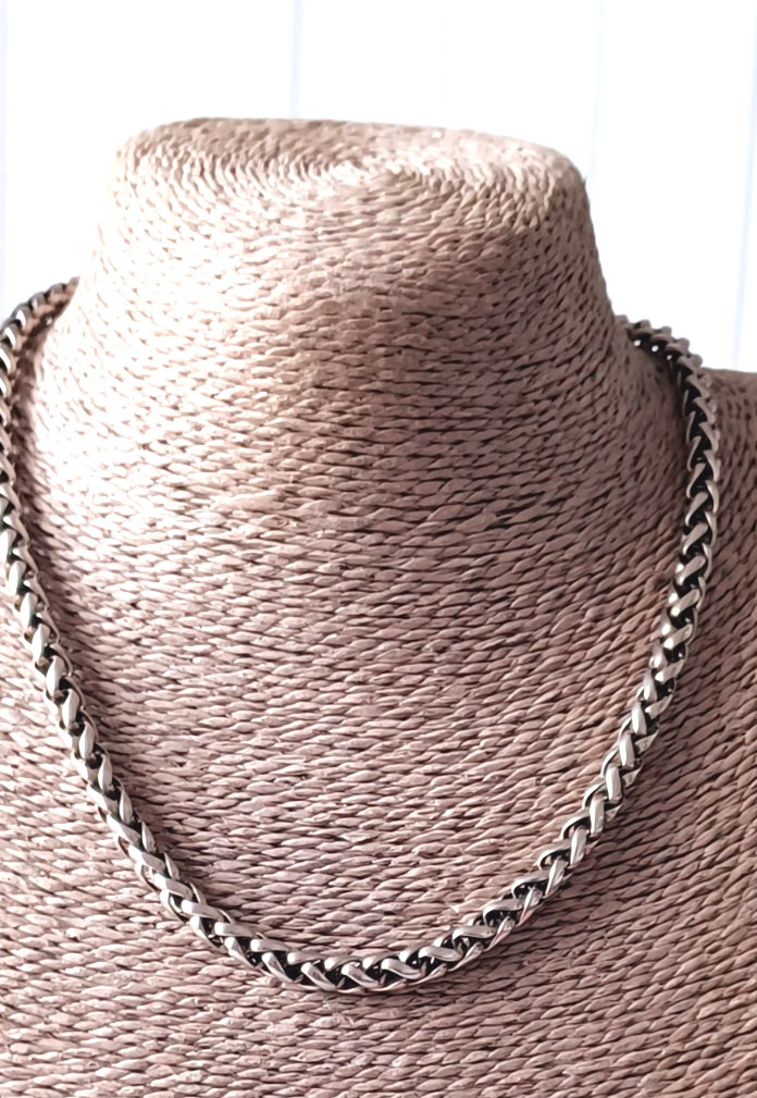 Canadian Designer Sarah Pacini Braided Wheat Chain Necklace Heavy Unisex