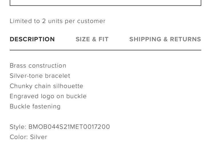 AMBUSH Curb Necklace Wide Silvertone Necklace $1400