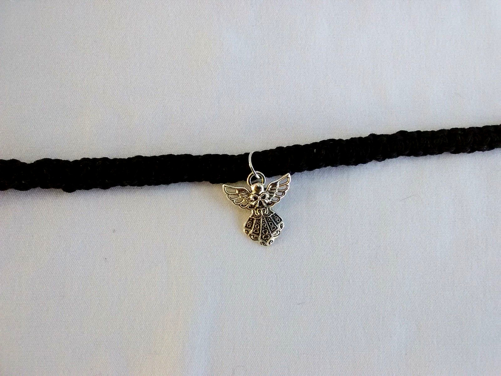 Angel Pendant Braided Hemp Macrame 20″ Necklace Jewelry Gift USA New