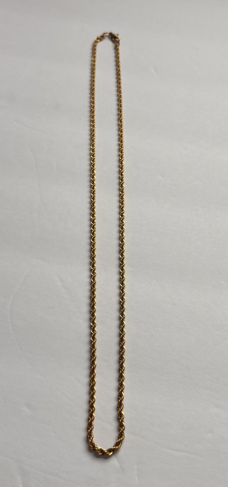 Gold Tone Rope Chain 24 in