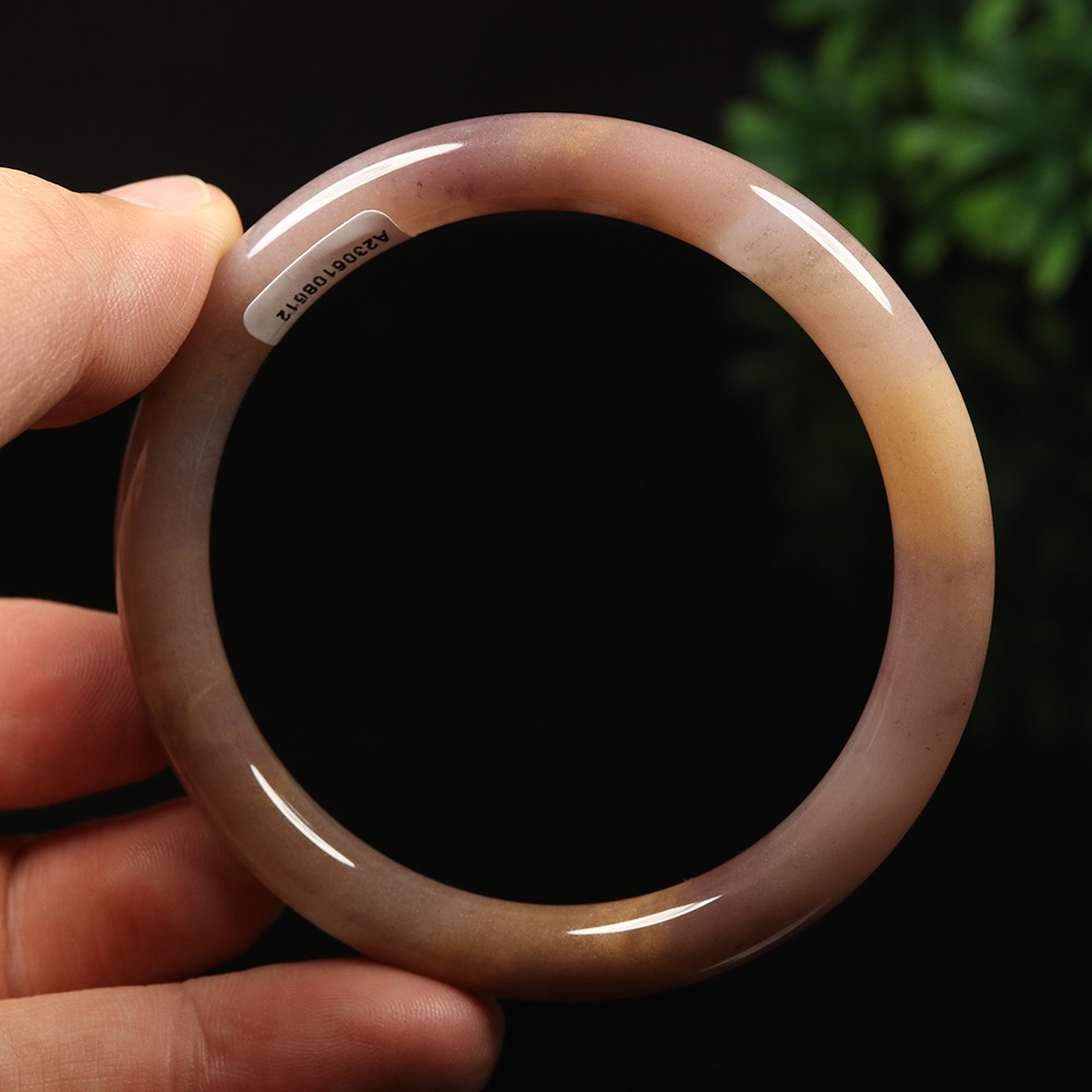 60mm Certified Grade A 100% Natural Lavender Purple Jade Bracelet Bangle 17077