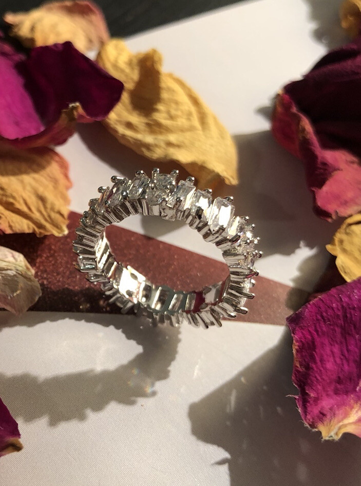 Silver Cubic zirconia Crystal Rings