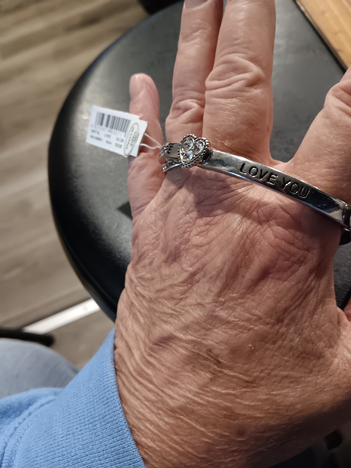 CP ” I Love You” Silver Colored Bracelet