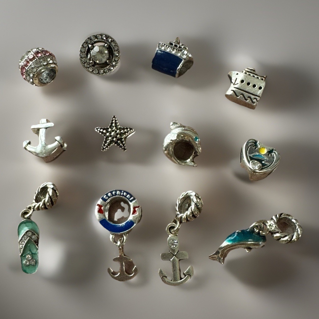 Travel Souvenir Collectible Charms Cruise Charm Bracelets – 2 Bracelets 12 Charm