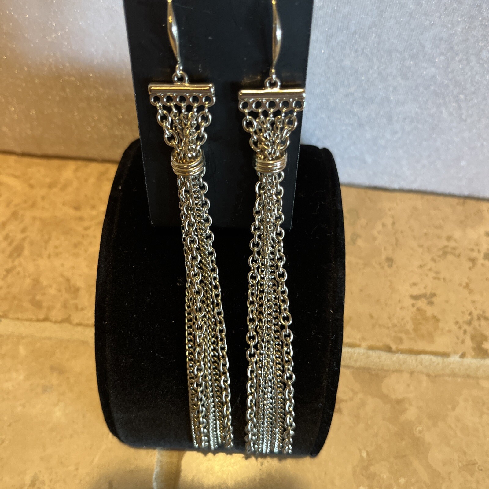 Silver Tone Long Earrings