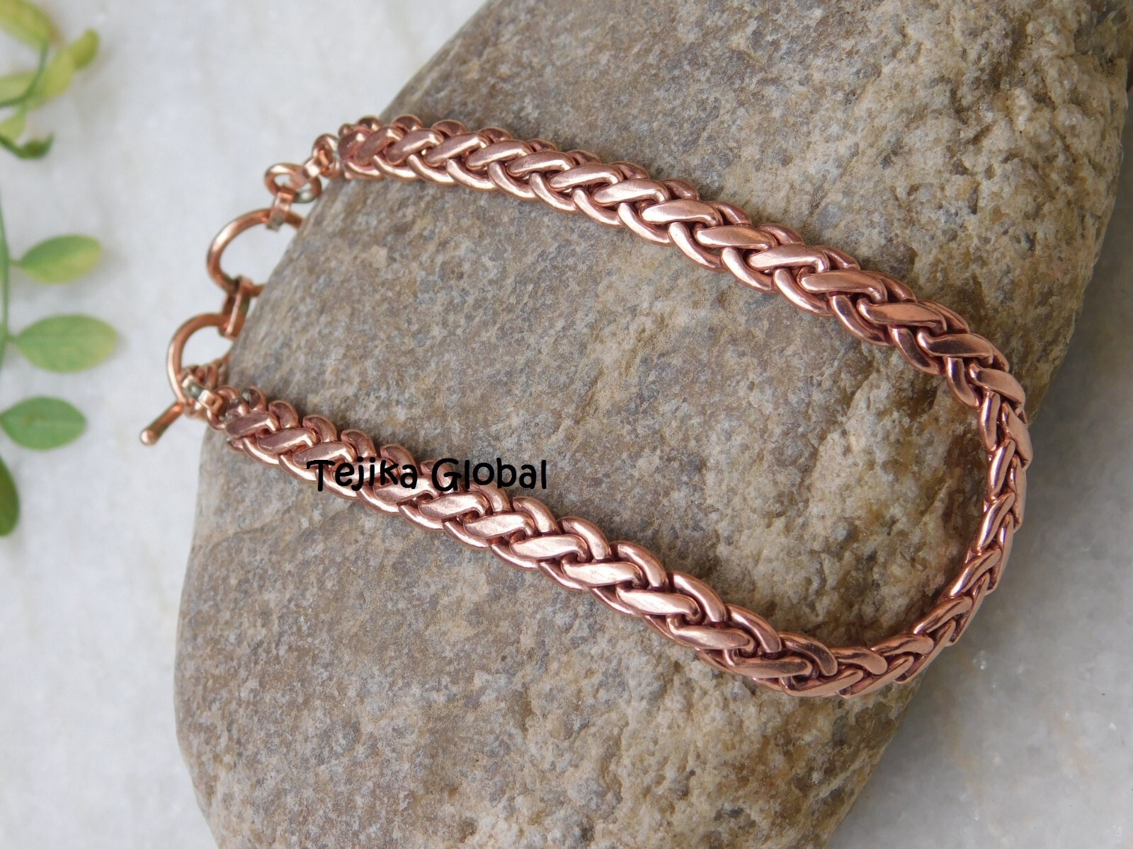 Pure Solid Copper Bracelet Arthritis Antique Chain Link Rider 6 mm Bracelet,