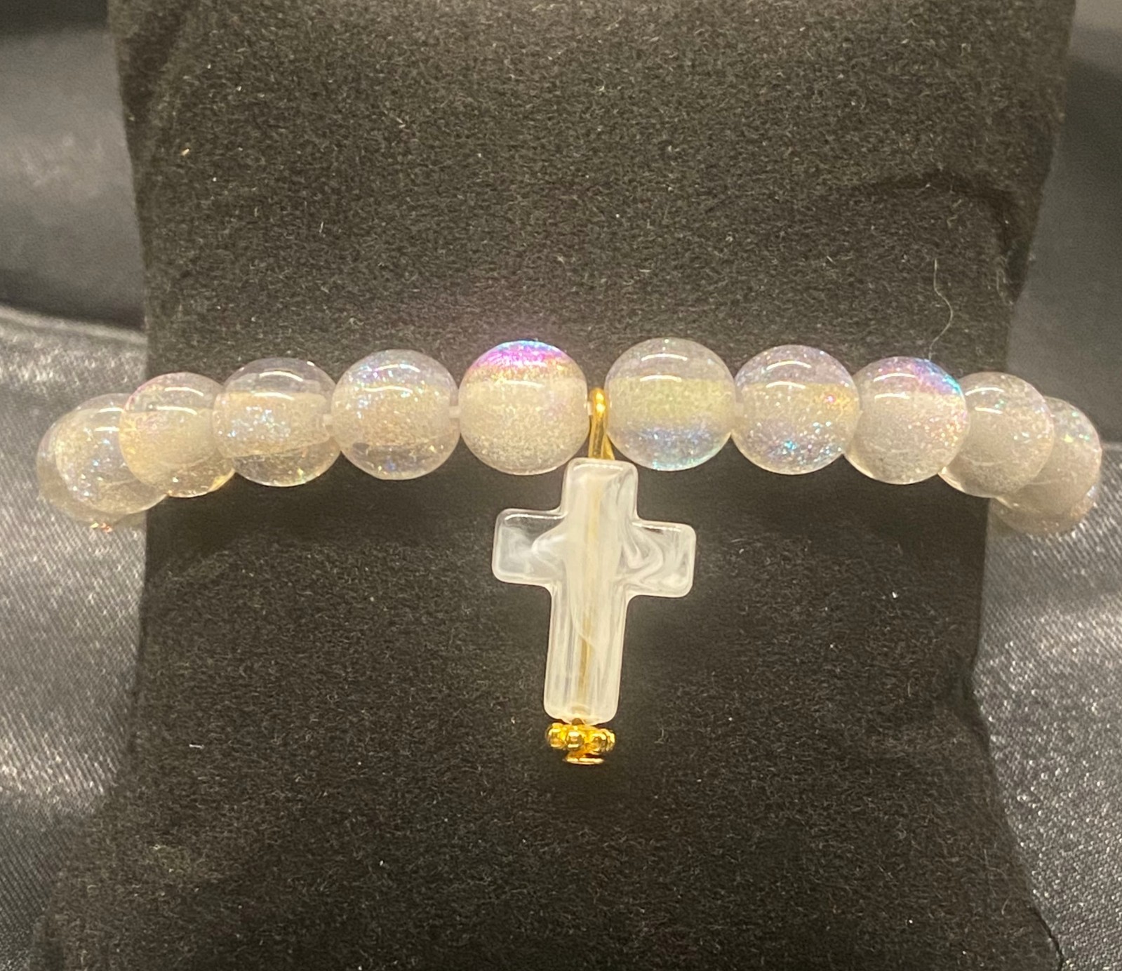 Handmade Beaded Cross Bracelet