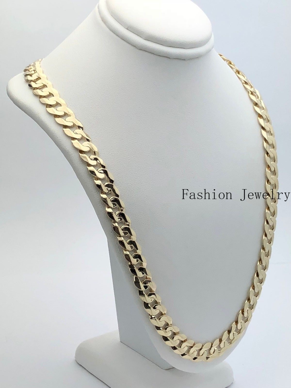 14k Yellow Gold Solid Curb Cuban Link Chain Necklace 26″ 9mm 55.1 grams