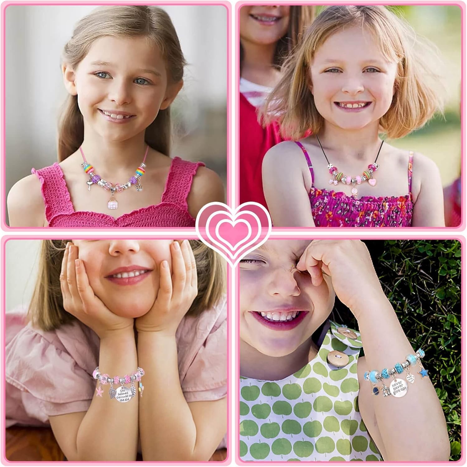 Kit de pulseras con dijes para hacer pulseras cuentas para niñas,adultos 180PCS