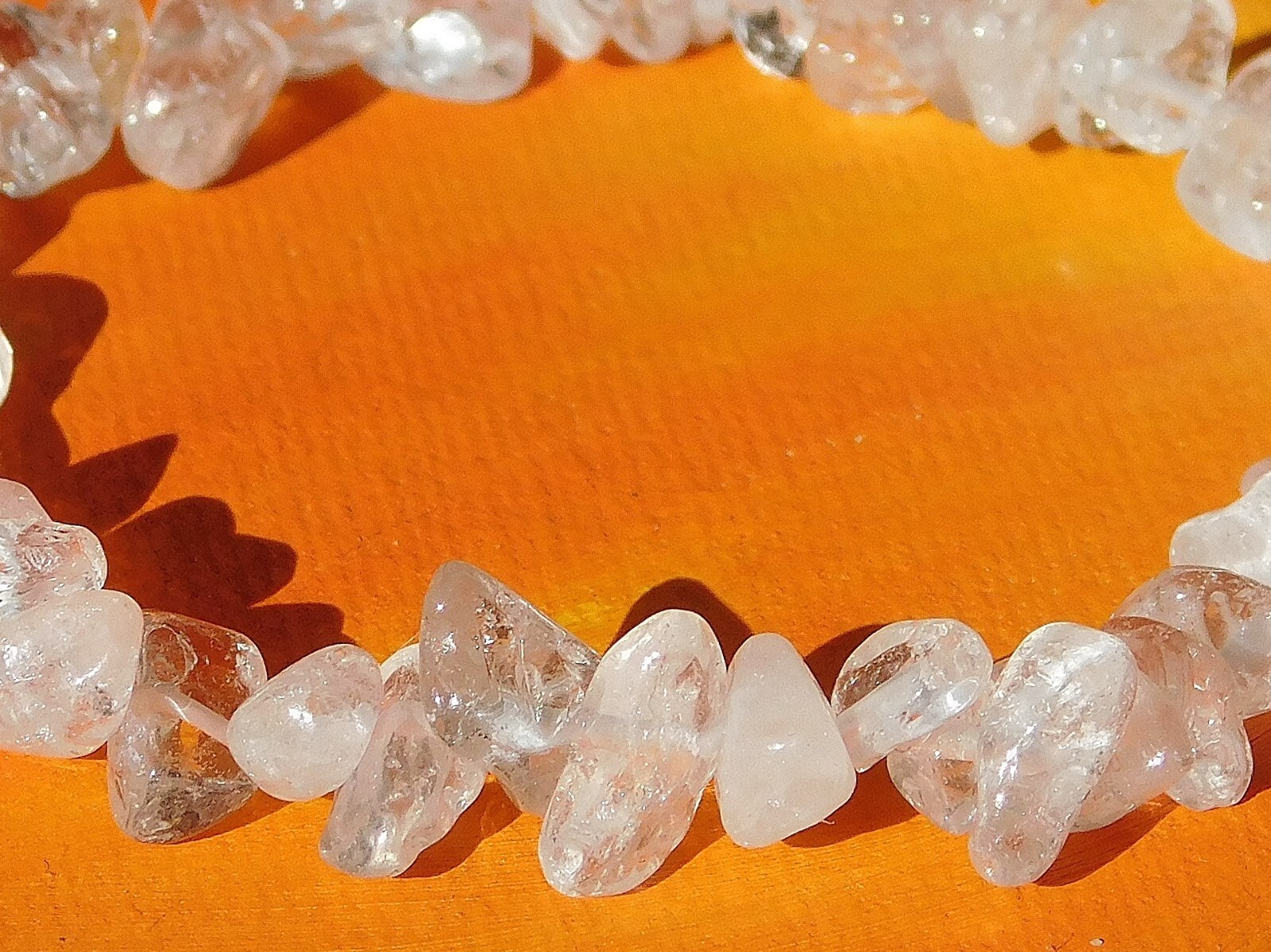 Handmade To Order – Gemstone Chip Beaded Bracelet – Natural Quartz Crystal.