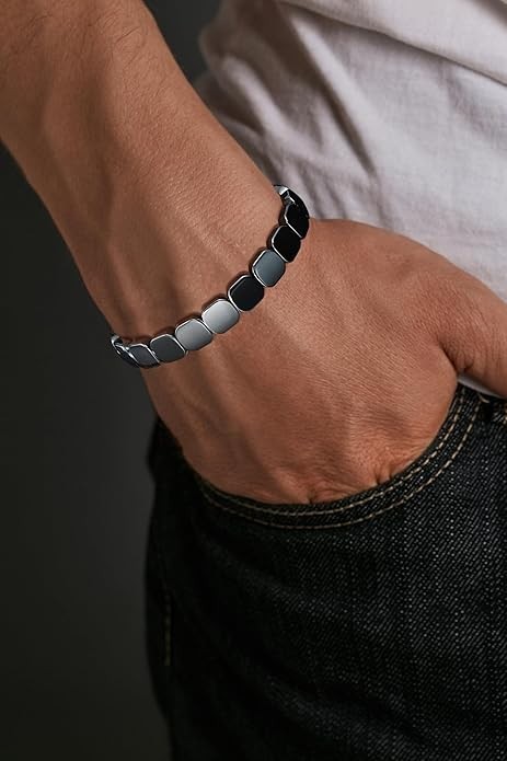 Natural Polished Hematite Stretch Bracelet for Men & Women Gifts USA STOCK