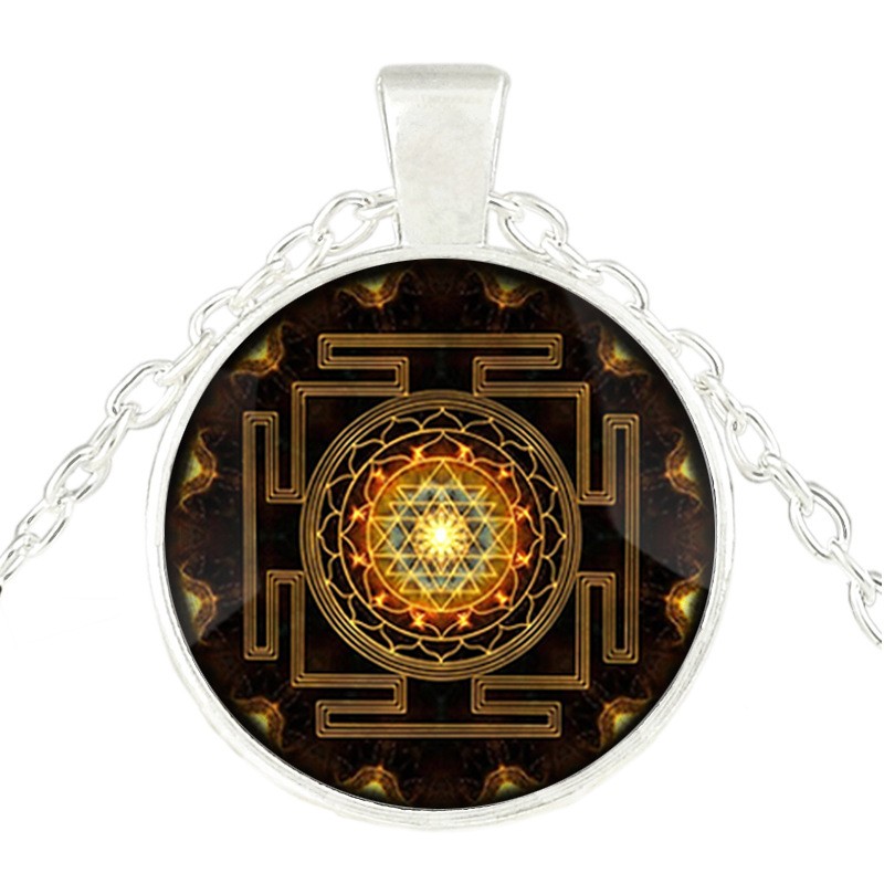 Sacred Sri Lanka Yantra Time Gem Pendant Necklace Jewelry Gift for Women