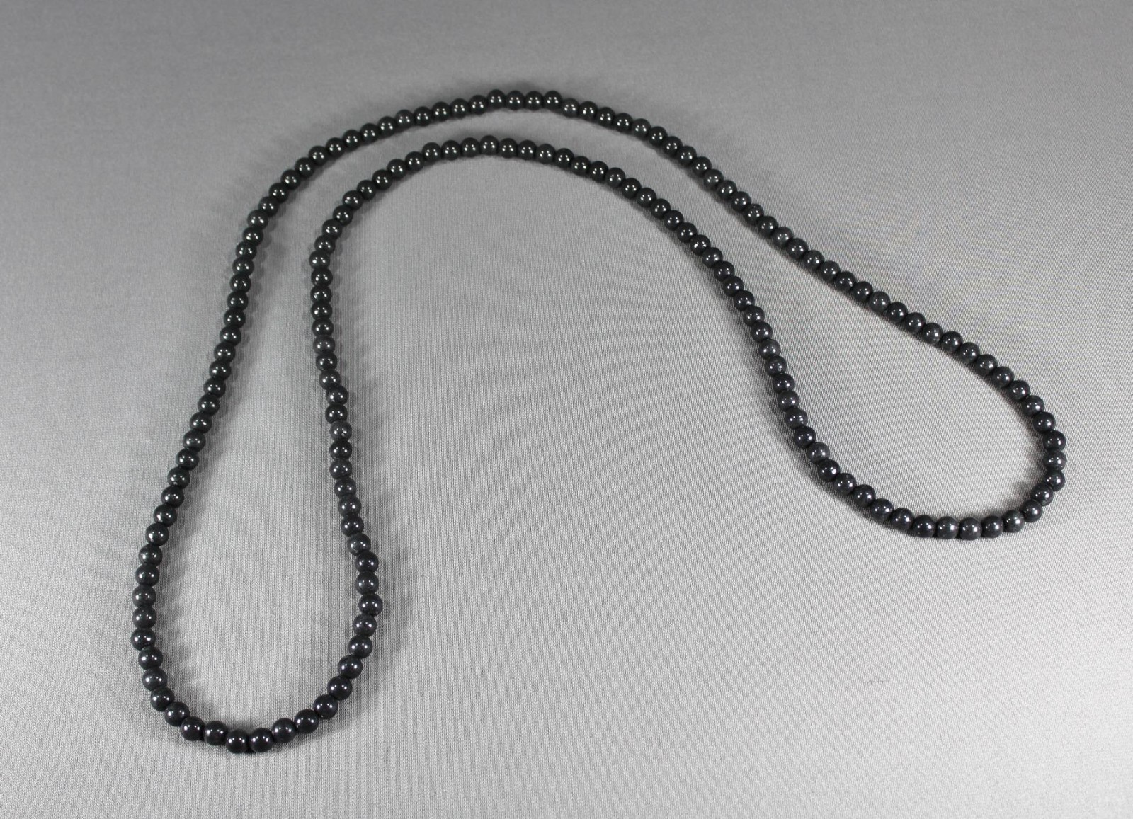 Black super extra long bead 44″ necklace beaded wrap double look