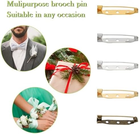 200 Pcs Brooch Pin Backs for Craft Bar Pin Back Clasp Pinback Brooch Backings fo