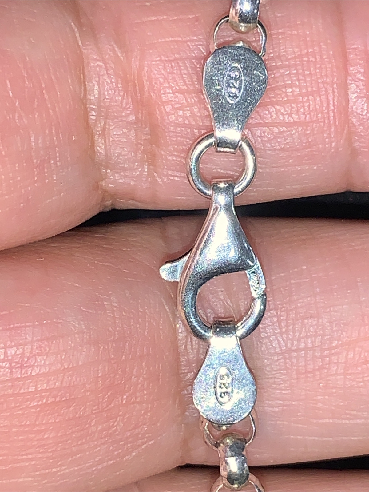 Sterling Silver 925 Necklace 17” With Roll Links 23 Grams