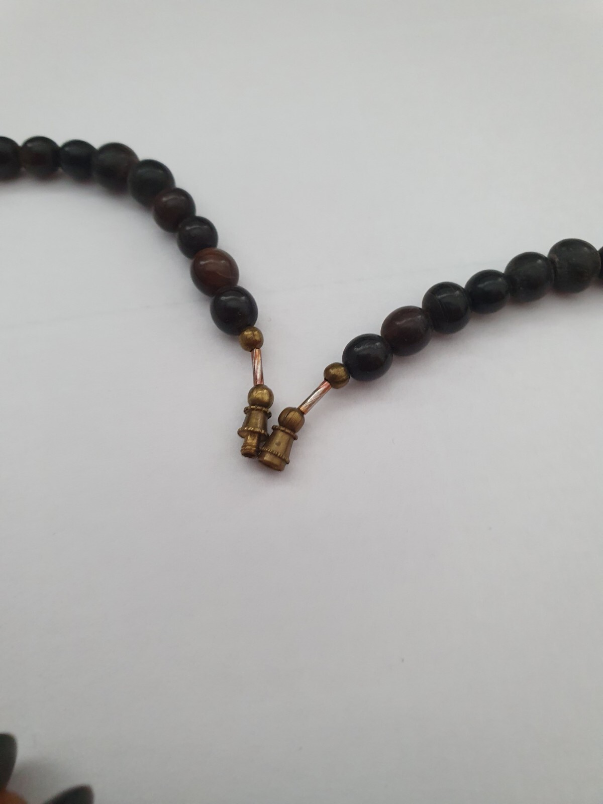 Vintage Artisan Black Orange Chunky Acrylic Beaded Boho Festival Necklace
