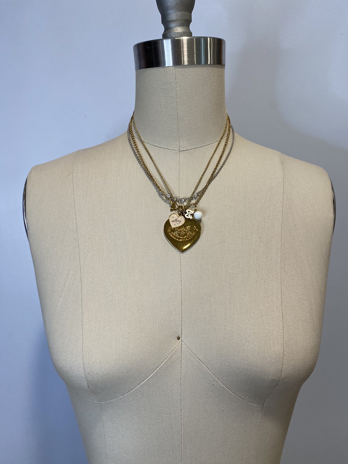 Juicy Couture Let Them Eat Couture Heart Bracelet Multi strand Necklace Set