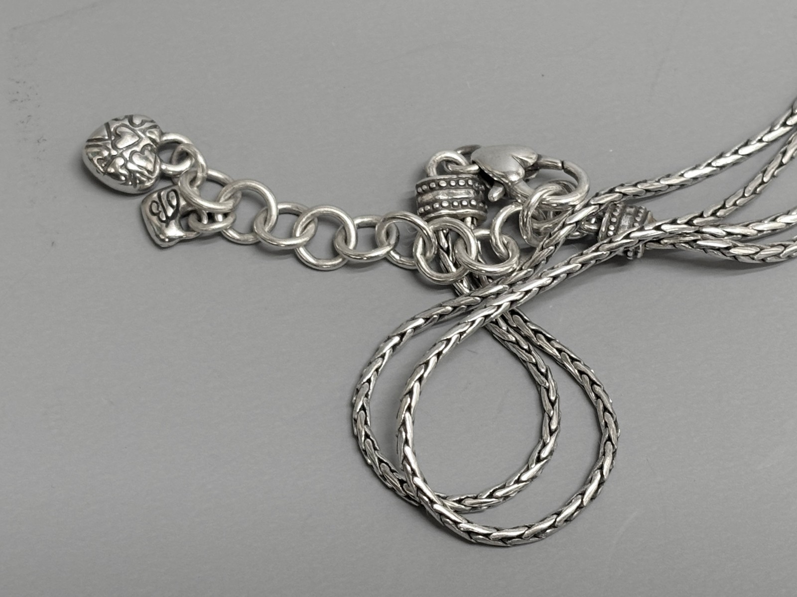 BRIGHTON Berkley Scroll Silver Pendant w/Long Necklace 24″/26″ Perfect!