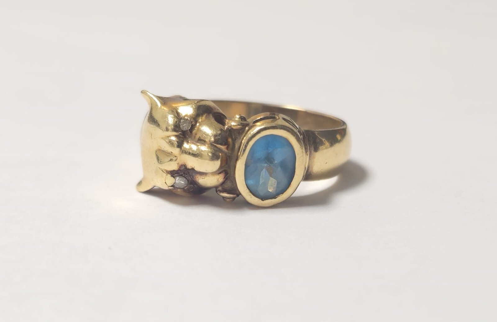 0.80ct Topaz Panther Ring in 14k Gold