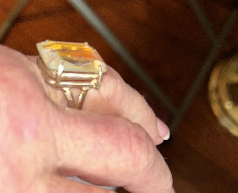 Size 10 Square Cut Stone In Silver Setting