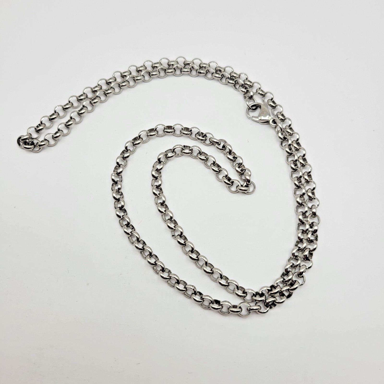 JTV Chisel Polished Stainless Steel 4.5mm Rolo Chain Necklace ~ 24″ or 36″