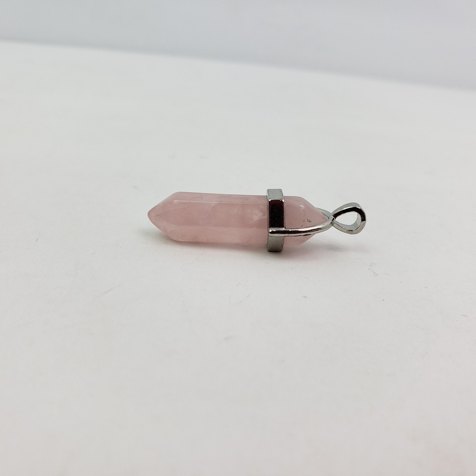 Unbranded Light Pink Hexagonal Pointed Stone Pendant