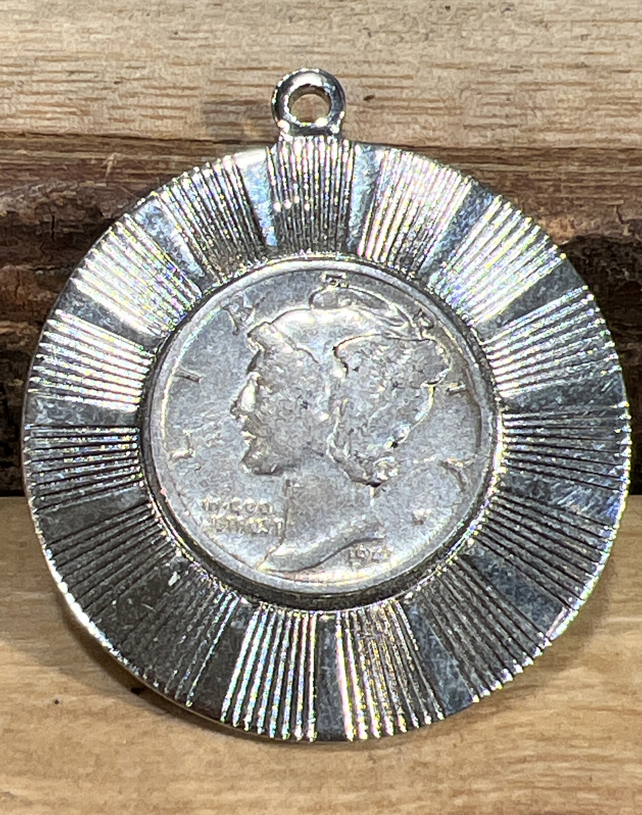 1941 MERCURY DIME 10 CENTS SILVER TONE MEDALLION