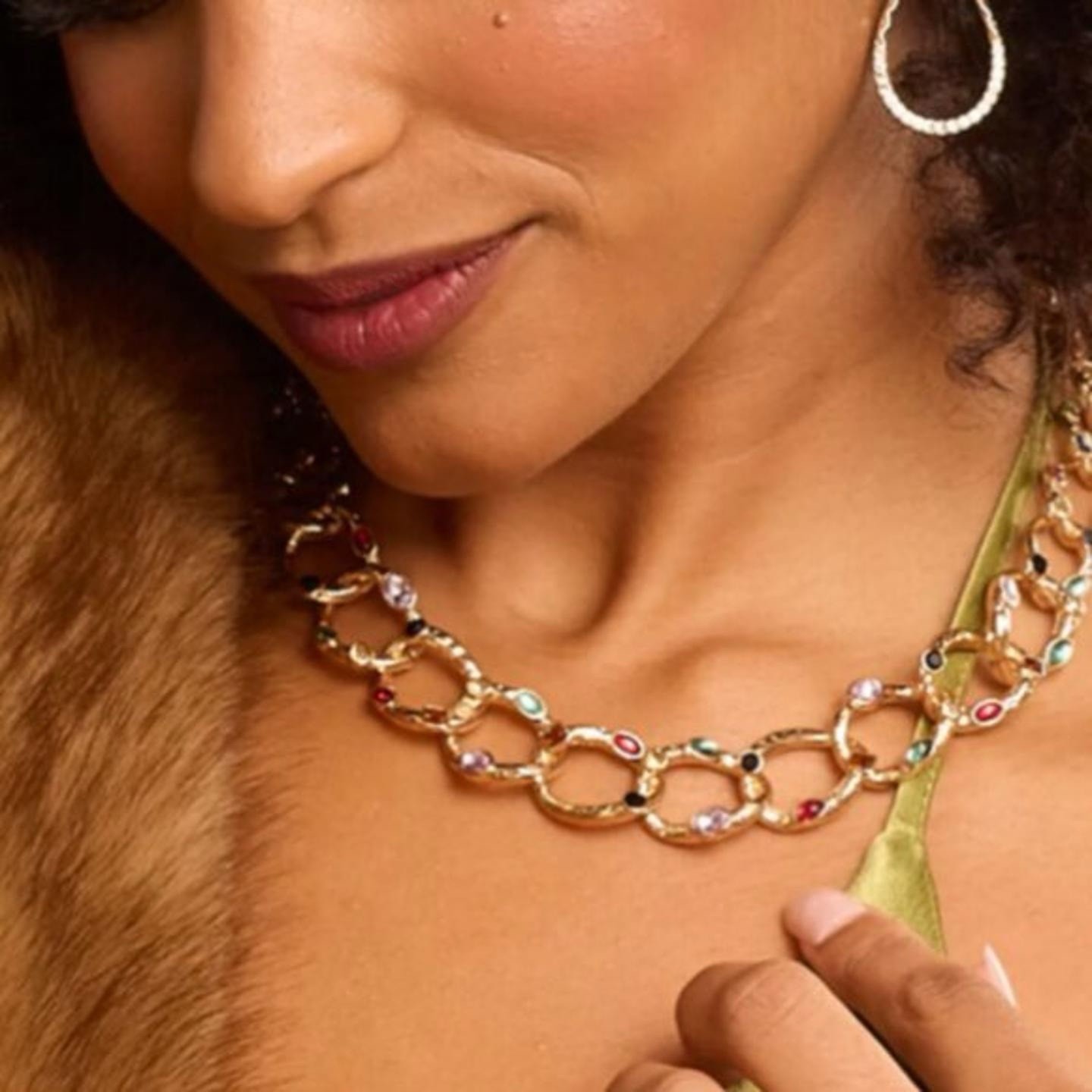 Park Lane Dasher Statement Necklace Multicolor Round Crystals