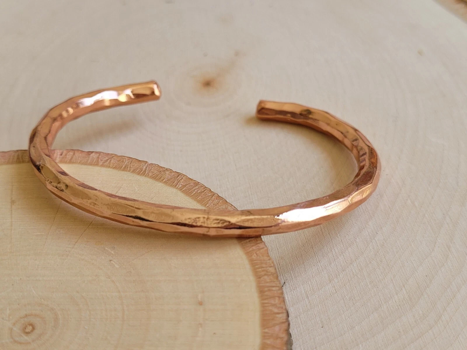 Vintage Hammered Copper Cuff Bracelet Arthritis Pain Relief Therapy Bangle