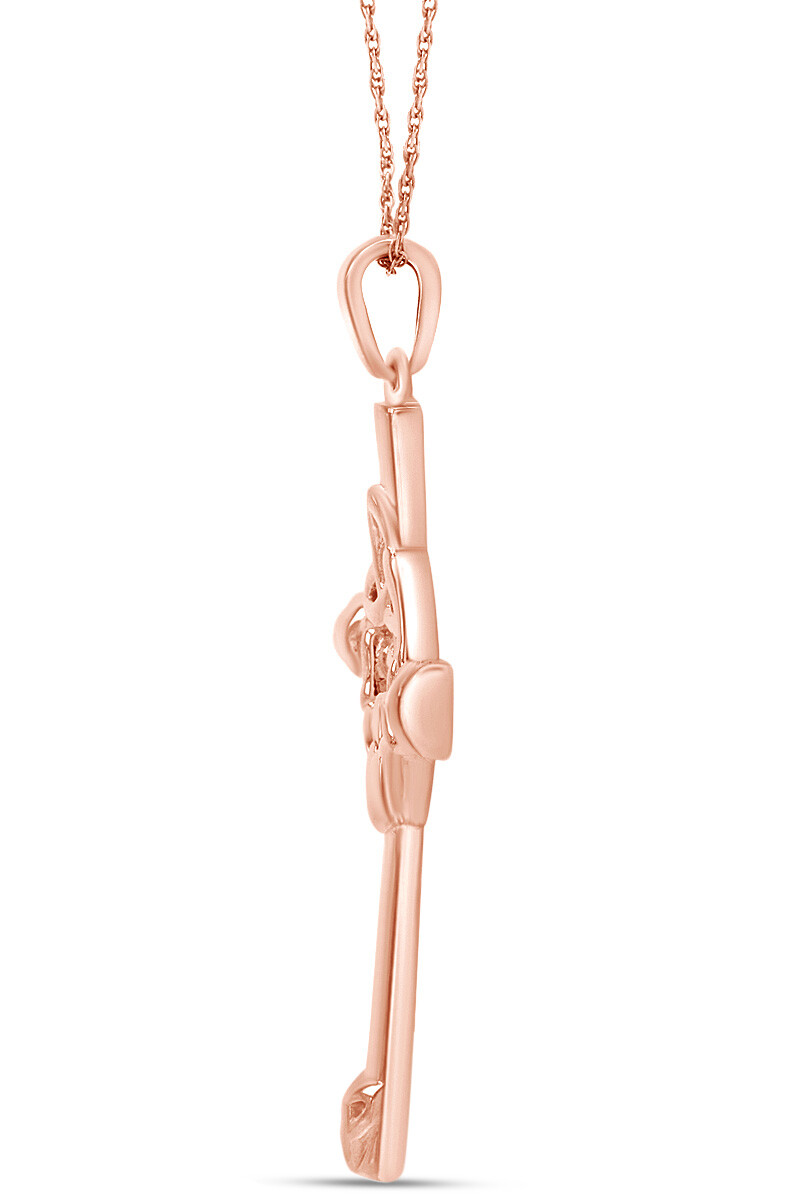 Trinity Knot Claddagh Celtic Cross Pendant Necklace 14k Rose Gold Plated Silver