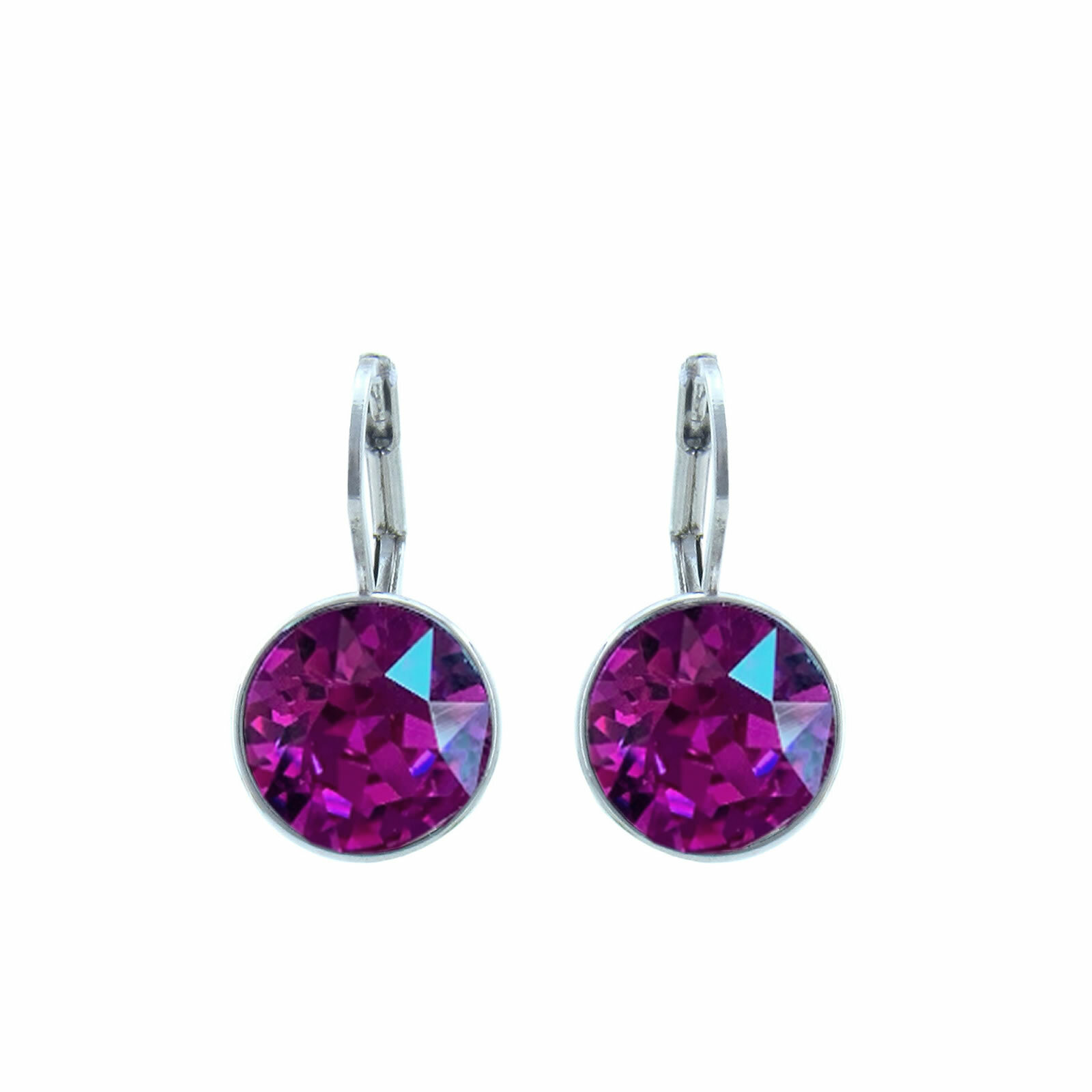Baby Mini Bella Amethyst Crystal Earrings Made with SWAROVSKI® Crystals