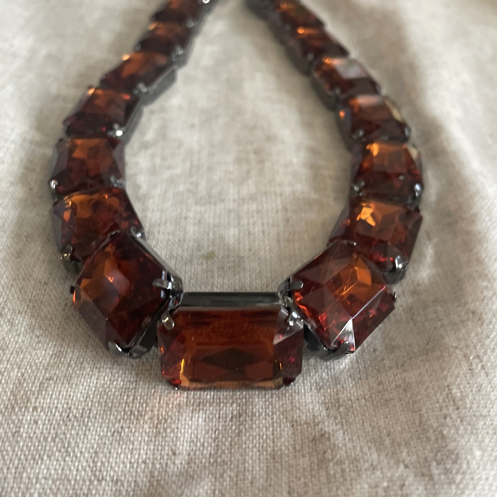 Joan Rivers Large Orange Gemstone 18” Necklace With Lobster Clasp 7318