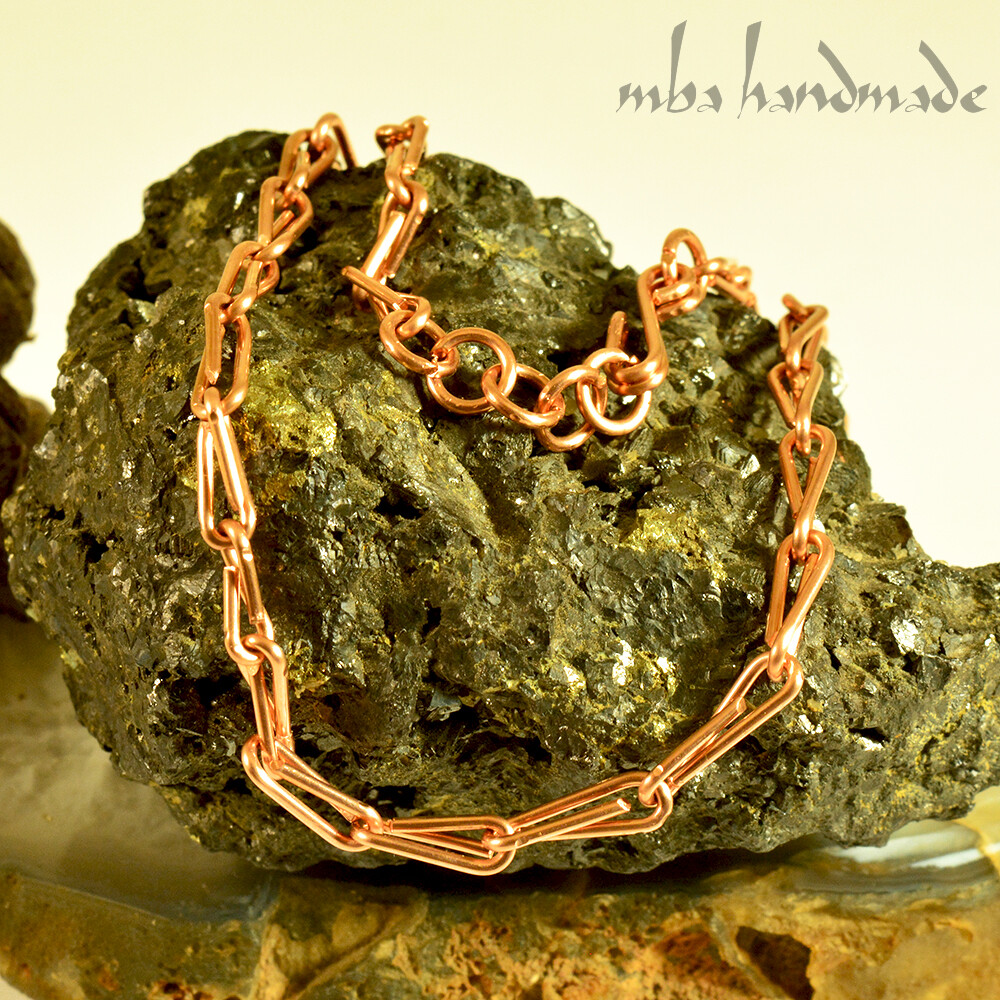 Handmade Pure Copper Chain Lenght 16”-18”-20”-22”-24”-30” / 40 to 76 cm