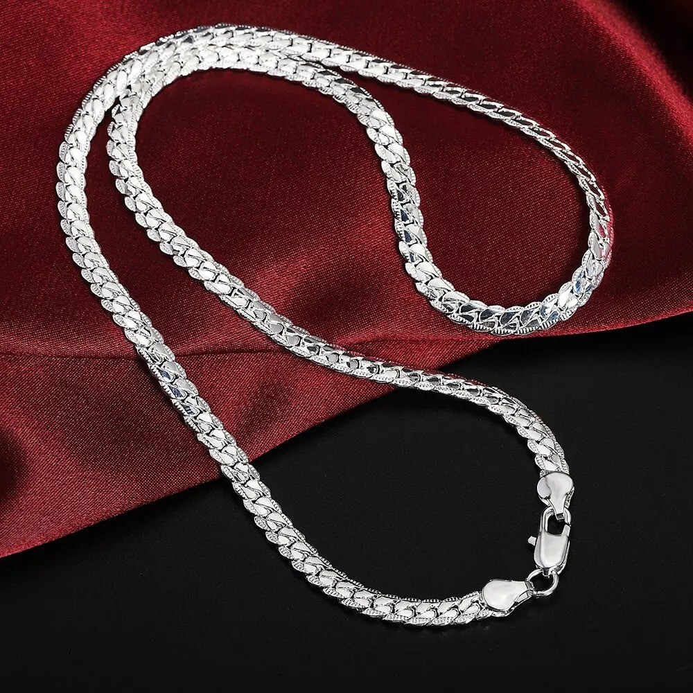925 Silver Solid Silver Chain Necklace Jewelry Fashion Gift for Women Men