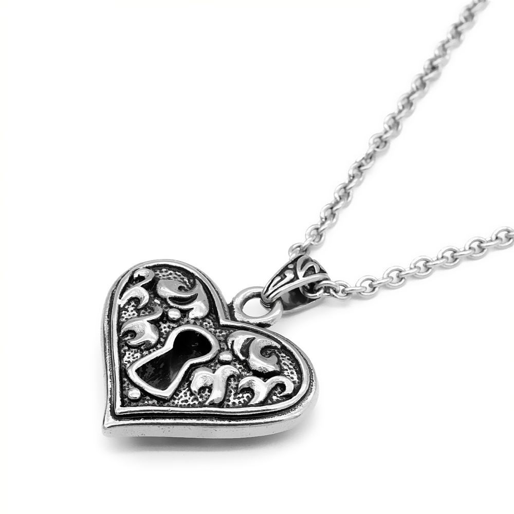 Heart necklace Keyhole Reversible stainless steel Pendant necklace By Controse