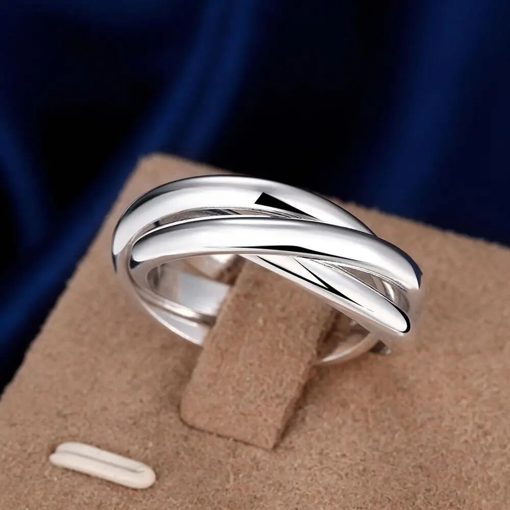 CHSHINE 925 Sterling Silver Three Round Woman Rings Fine Fashion Charm Jewelry