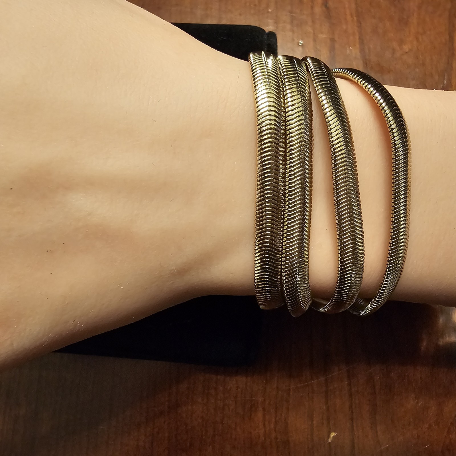 5 MM wide Tubogas Gold Over Bronze 30 inch Necklace or Bracelet