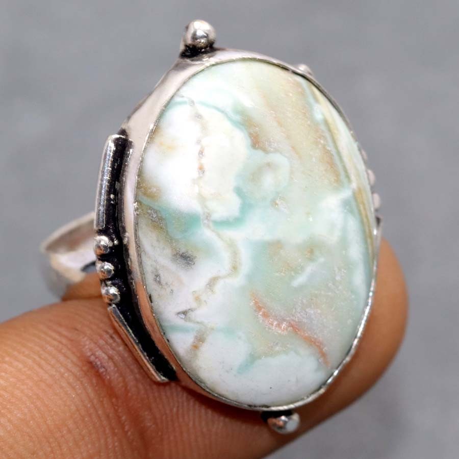 Imperial Jasper 925 Silver Plated Ring US 11 Christmas Jewelry JW
