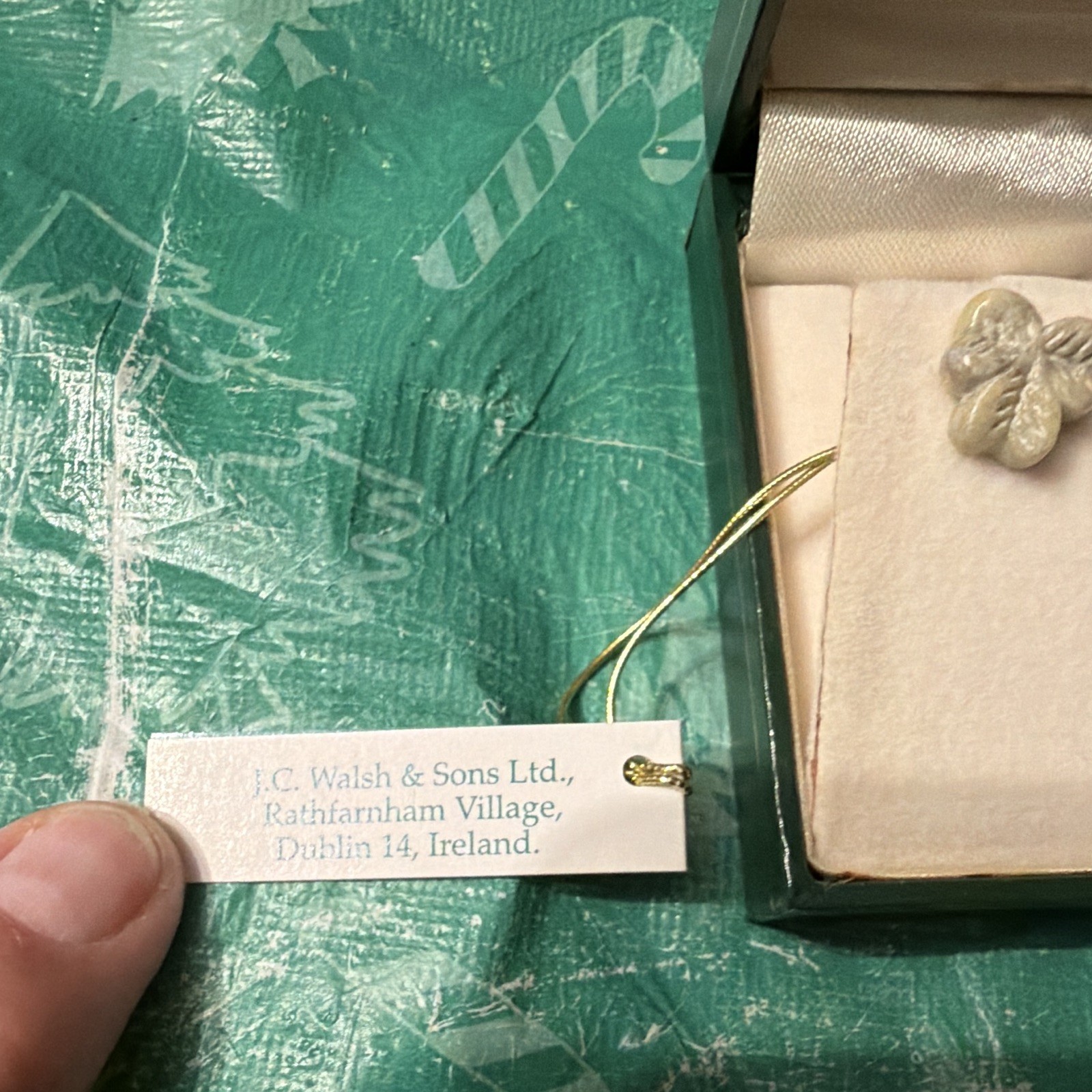 Connemara Marble Shamrock Clover Stud Earrings Green Stone Nickel-Free Butterfly