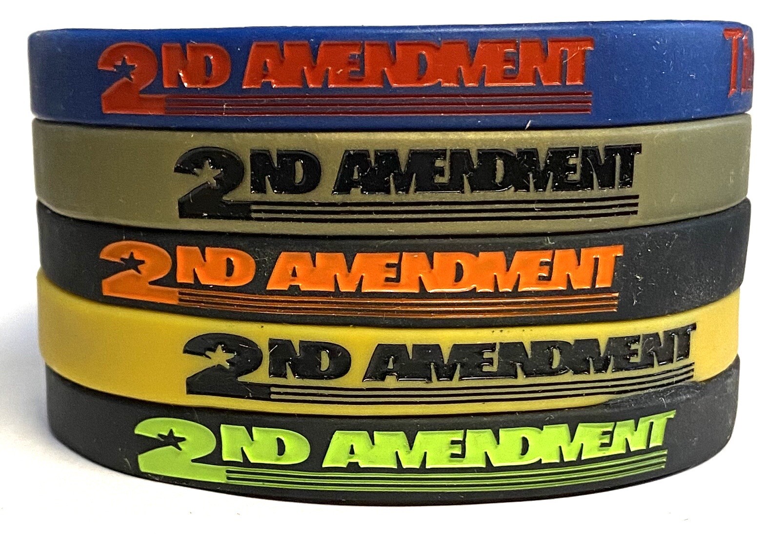 Support Gun Rights 2nd Amendment Silicone Bracelets Pack of 2 Variety of Styles