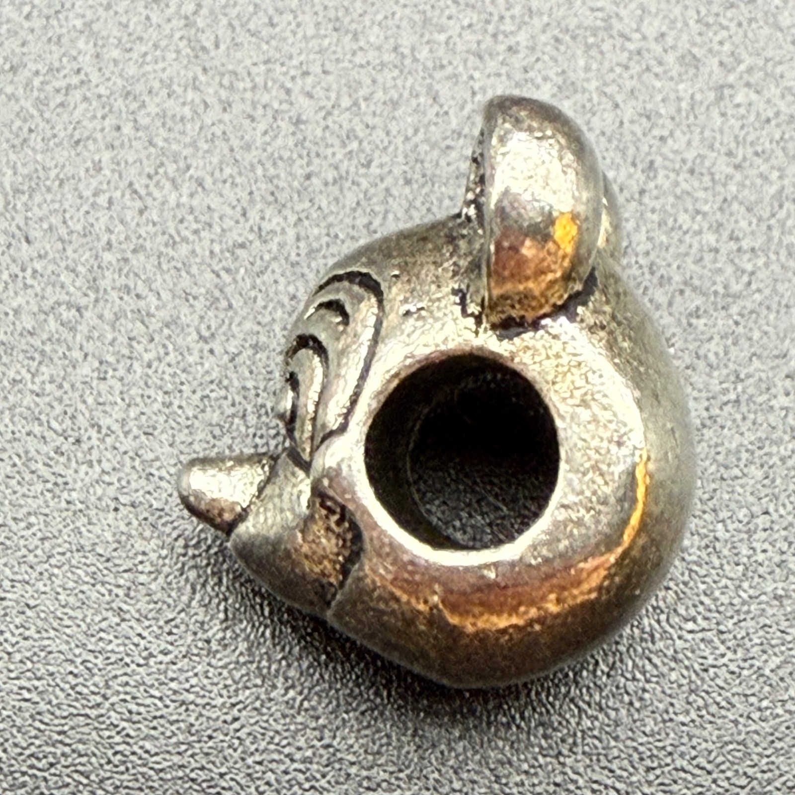 Silver Tone Cartoon Mouse Head Large Hole Charm Bead Fits European Bracelets