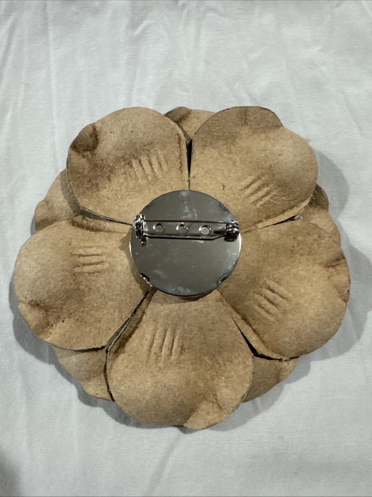 Gray Leather Pin Clip