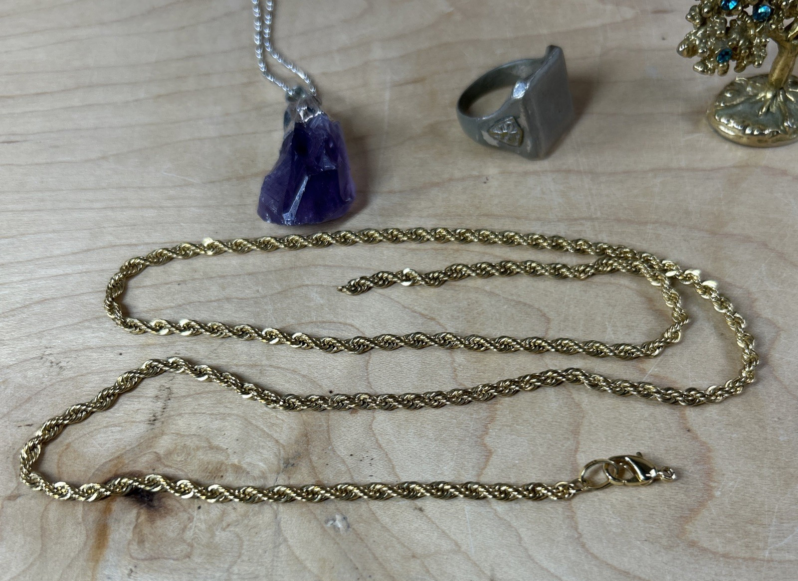 6Pcs Random Jewelry Lot Rings Necklace & Chain Mixed Lot